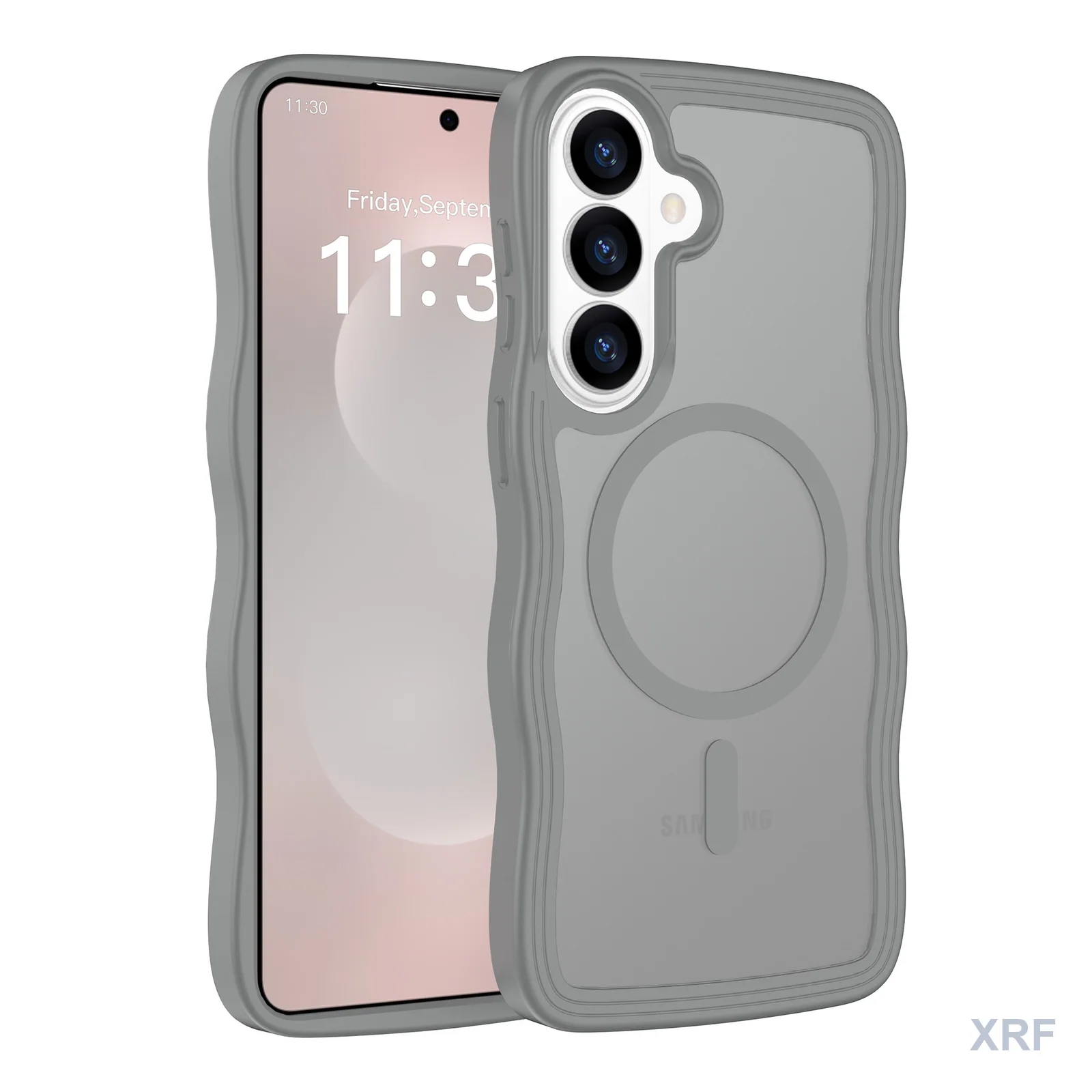 Samsung Galaxy S26+ Case Ripple Texture Soft-Touch Matte Dual-Layer Magnetic wholesale phone case — XRF XRF-GS26P-005