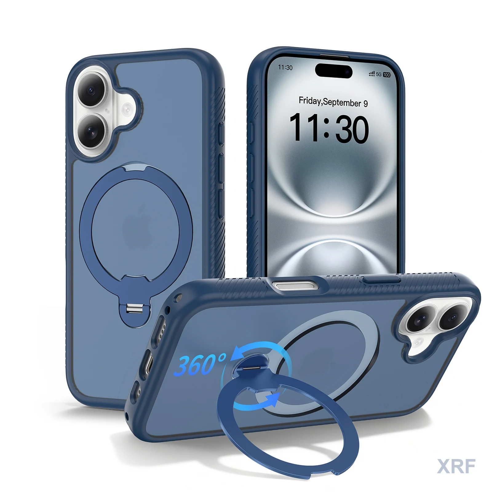 Apple iPhone 16 Case Aegis 360 Dual-Layer 360 Hinge Stand wholesale phone case — XRF XRF-IP16-005