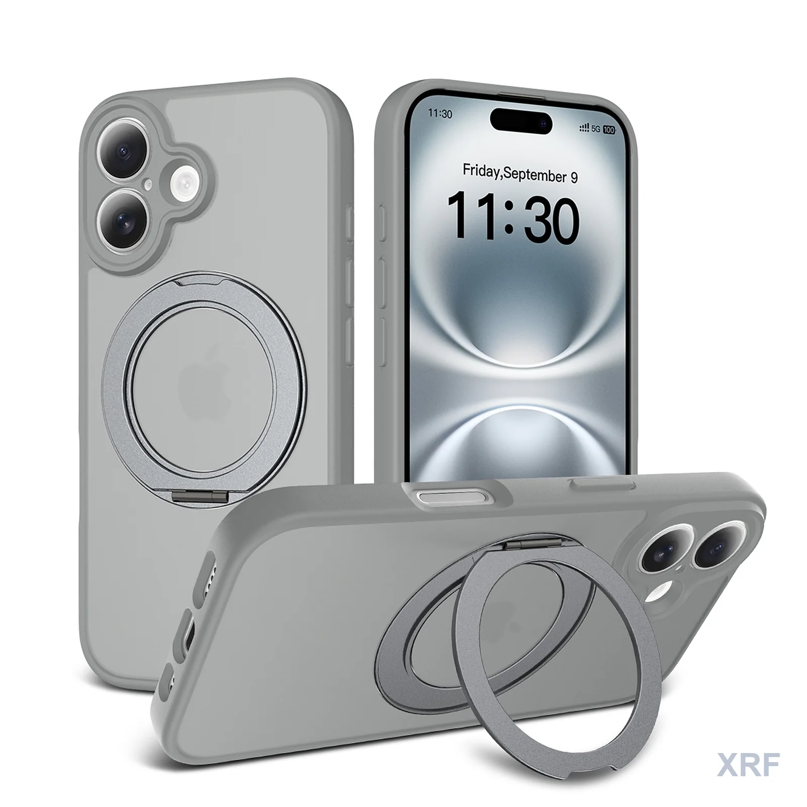 Apple iPhone 16 Case Aegis Precision Soft-Touch Matte Orbit Stand wholesale phone case — XRF XRF-IP16-007