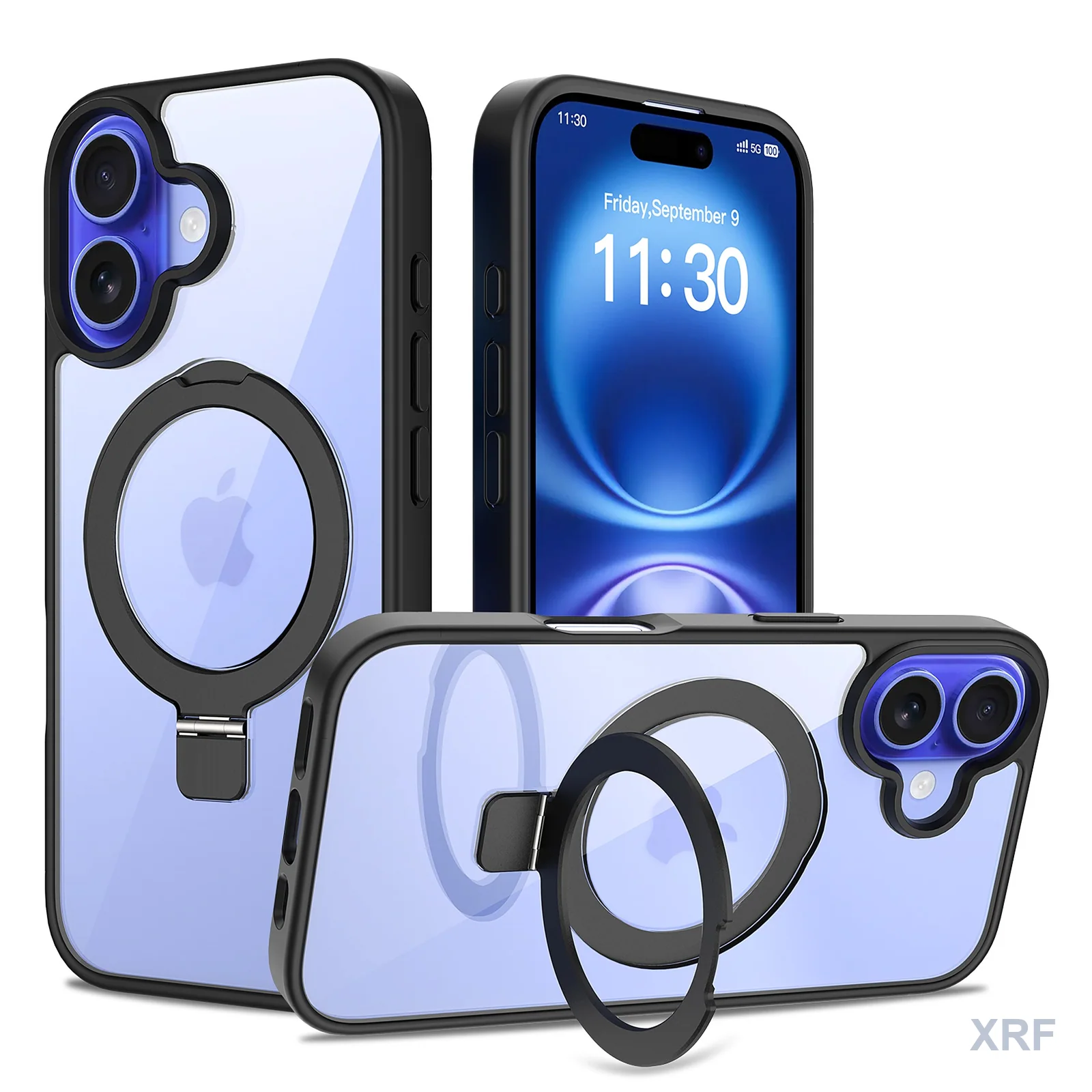 Apple iPhone 16 Case Aegis Clear Blade Kickstand wholesale phone case — XRF XRF-IP16-008