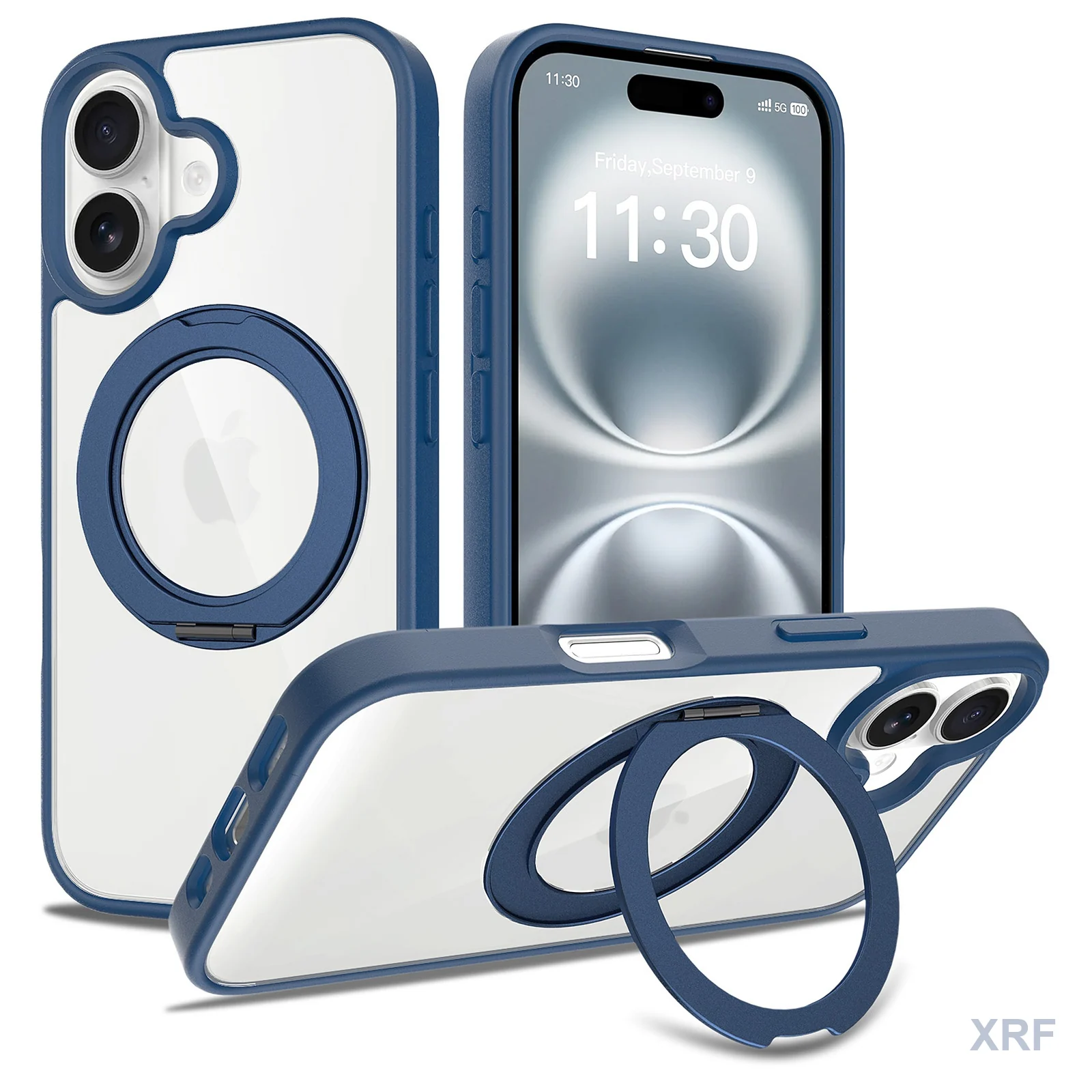 Apple iPhone 16 Case Aegis Clear Orbit Stand wholesale phone case — XRF XRF-IP16-019