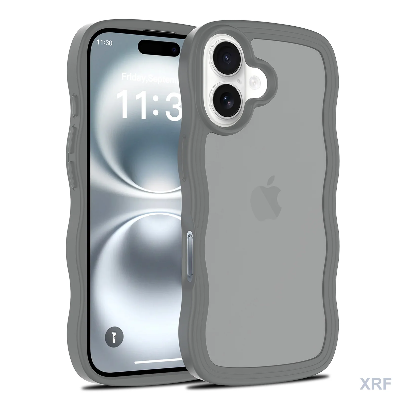 Apple iPhone 16 Case Ripple Texture Soft-Touch Matte Dual-Layer wholesale phone case — XRF XRF-IP16-020