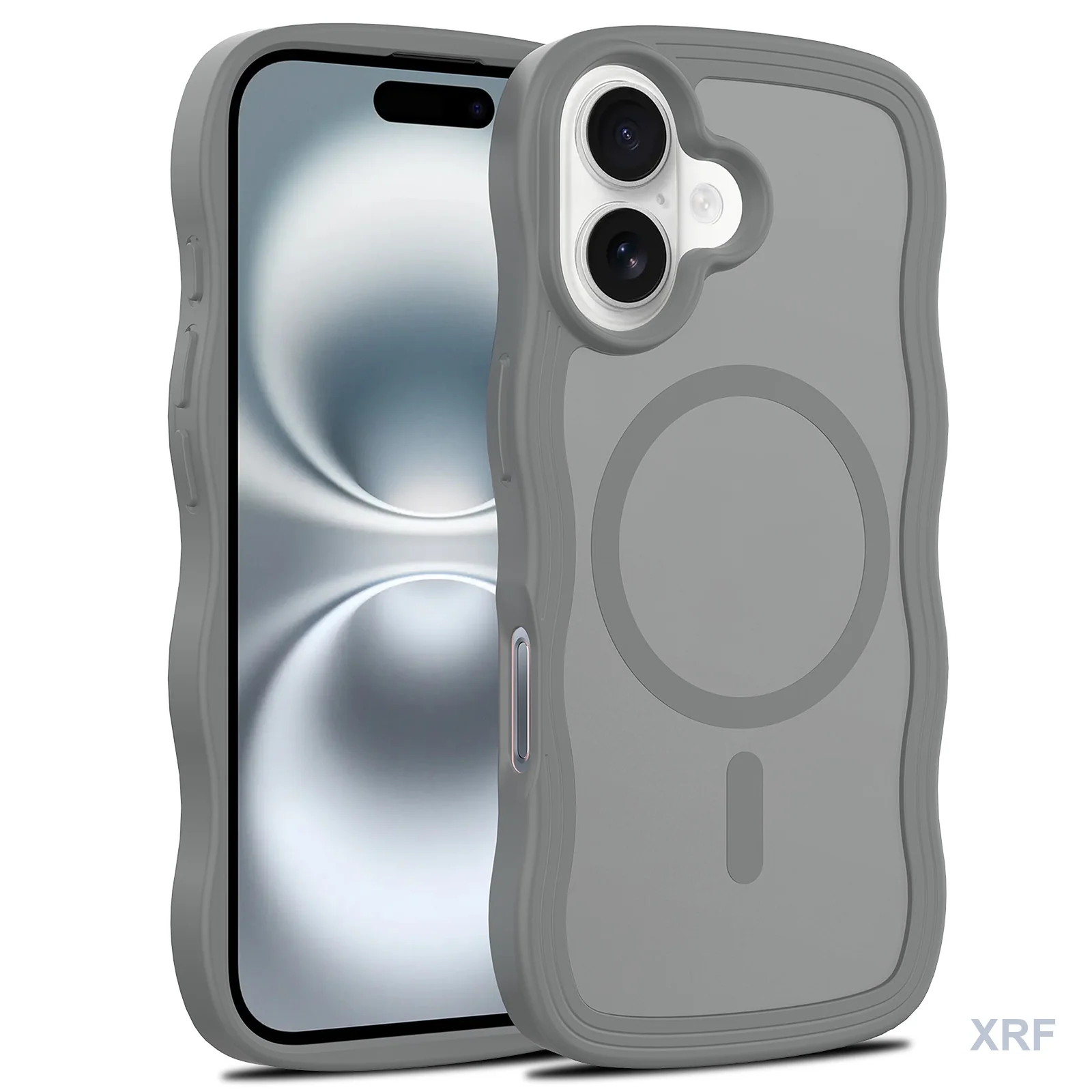 Apple iPhone 16 Case Ripple Texture Soft-Touch Matte Dual-Layer Magnetic wholesale phone case — XRF XRF-IP16-021