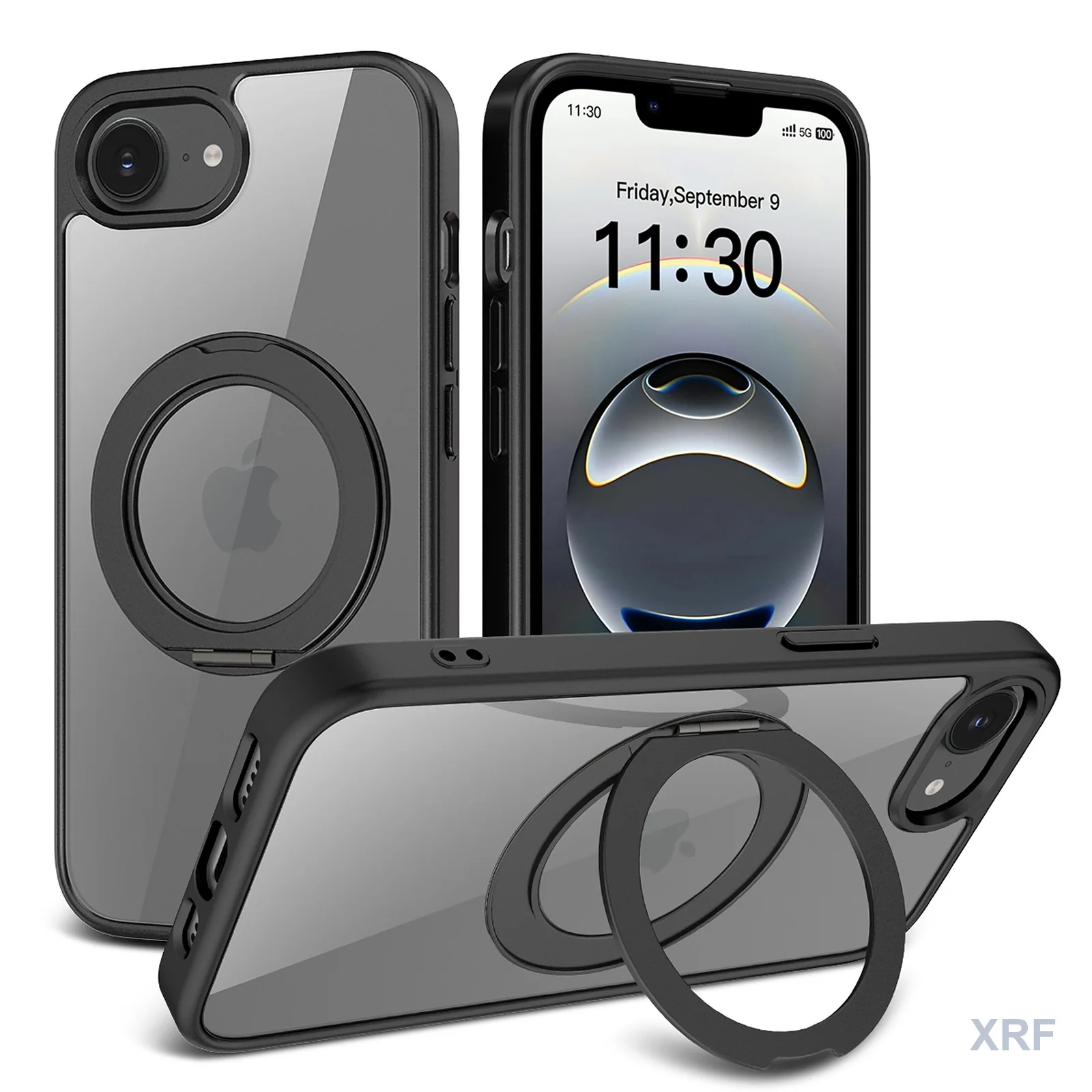 Apple iPhone 16e Case Aegis Clear Orbit Stand wholesale phone case — XRF XRF-IP16E-002