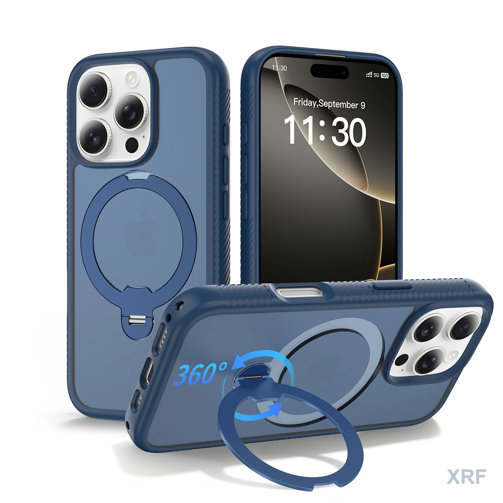 Apple iPhone 16 Pro Case Aegis 360 Dual-Layer 360 Hinge Stand wholesale phone case — XRF XRF-IP16P-003