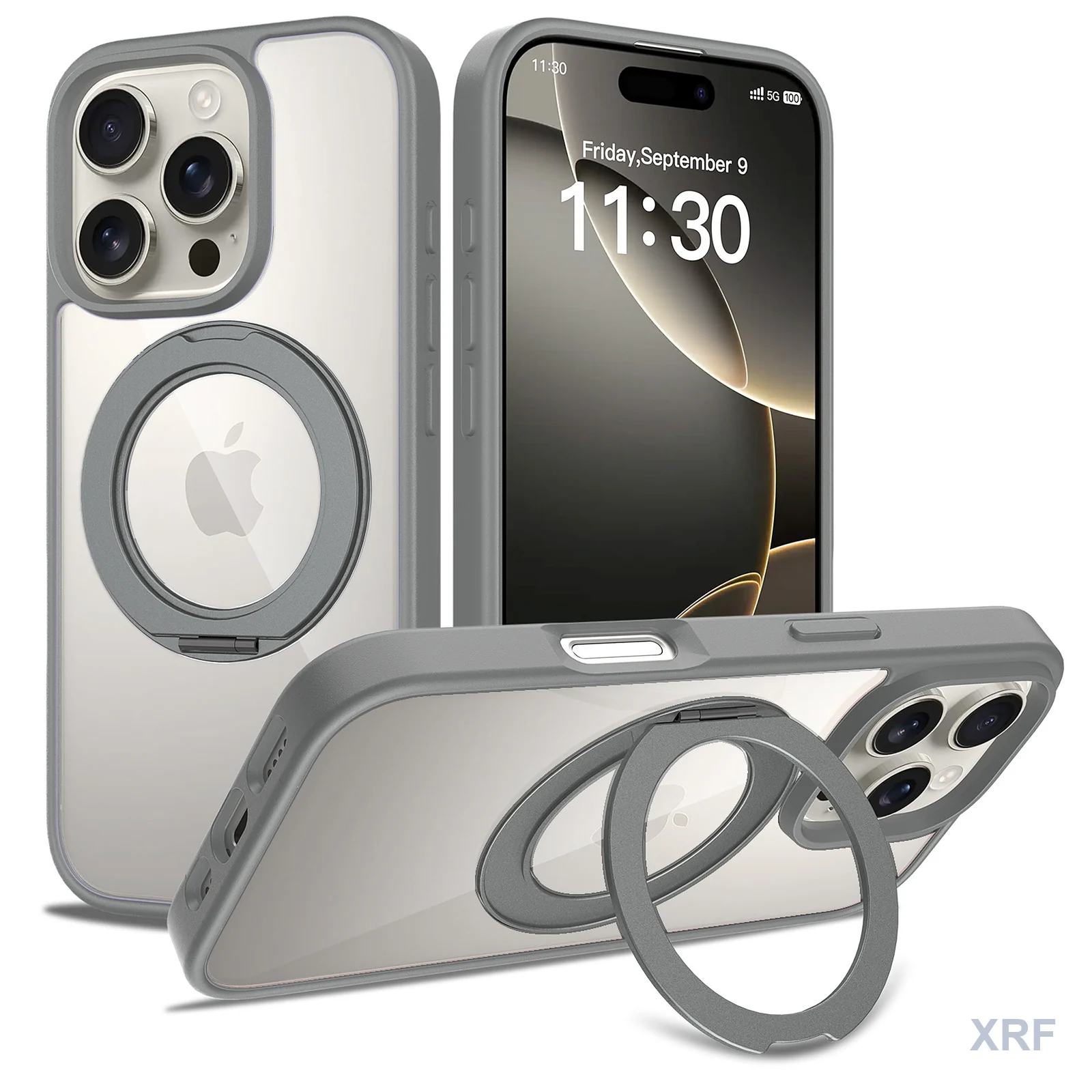 Apple iPhone 16 Pro Case Aegis Clear Orbit Stand wholesale phone case — XRF XRF-IP16P-013