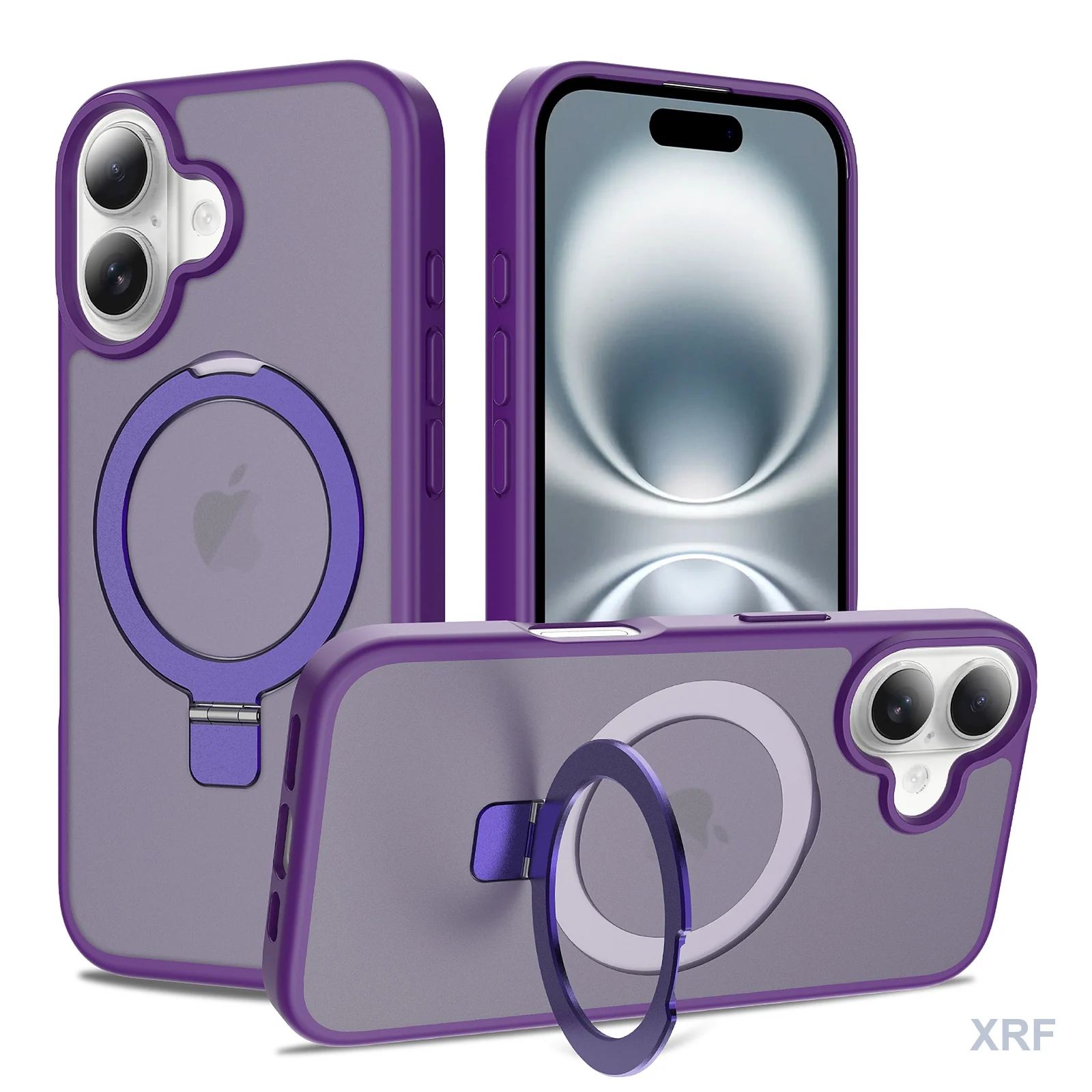 Apple iPhone 16 Plus Case Aegis Soft-Touch Matte Blade Kickstand wholesale phone case — XRF XRF-IP16PL-004