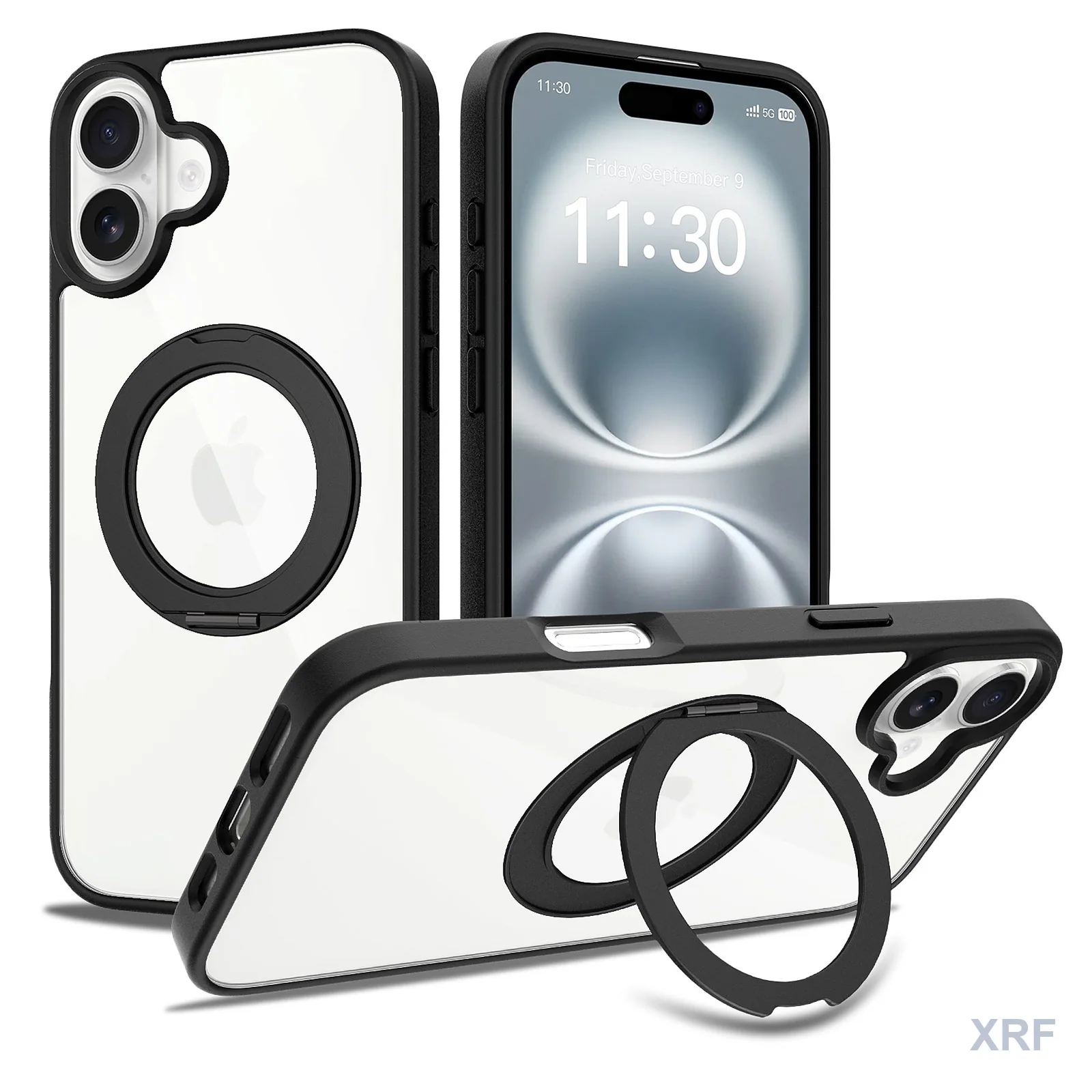 Apple iPhone 16 Plus Case Aegis Clear Orbit Stand wholesale phone case — XRF XRF-IP16PL-015