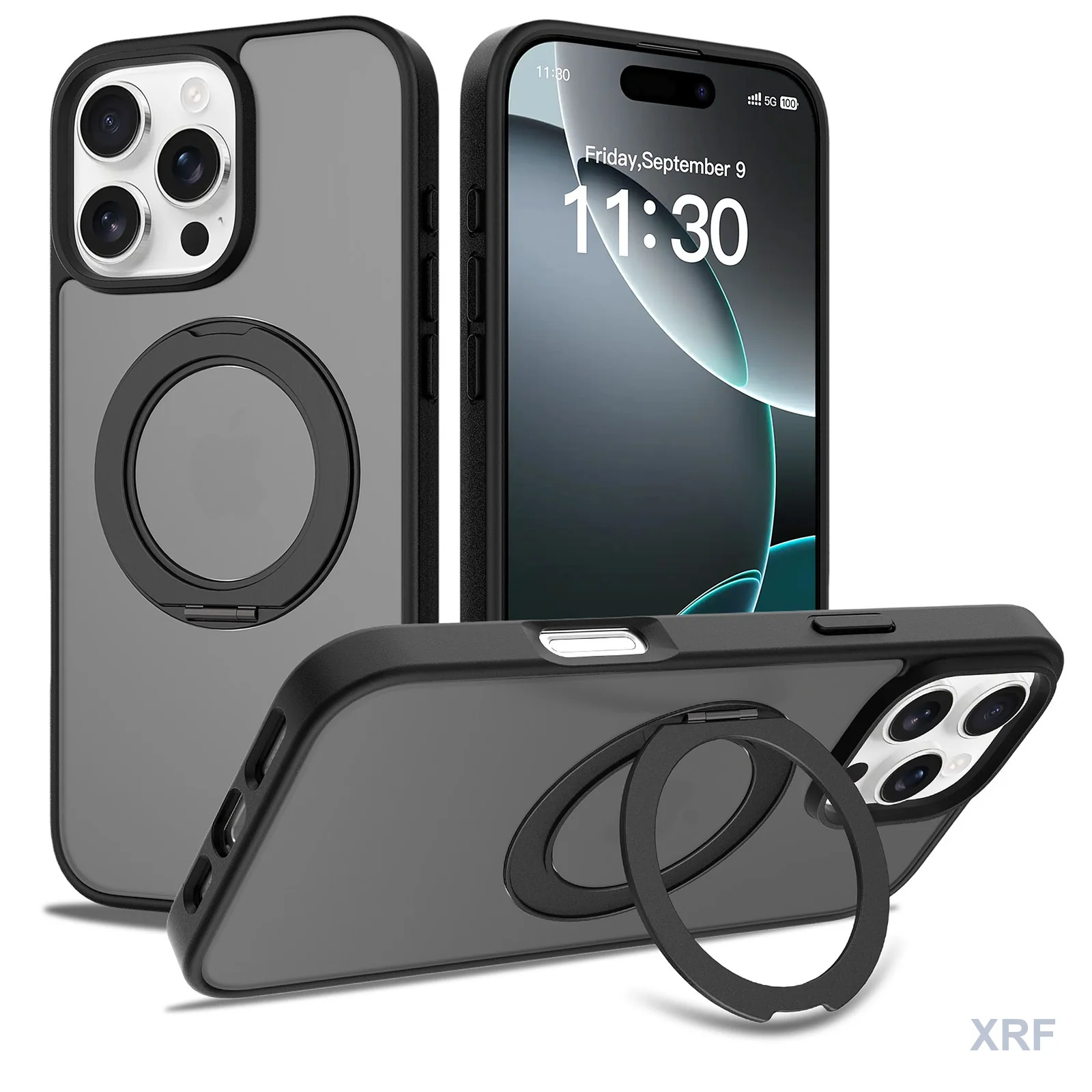 Apple iPhone 16 Pro Max Case Aegis Soft-Touch Matte Orbit Stand wholesale phone case — XRF XRF-IP16PM-019