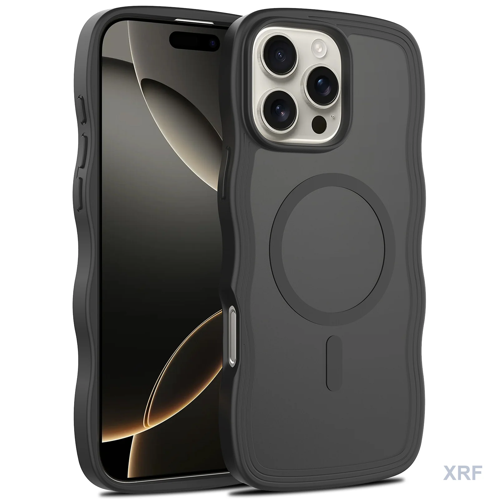 Apple iPhone 16 Pro Max Case Soft-Touch Matte Ripple Texture Magnetic wholesale phone case — XRF XRF-IP16PM-024