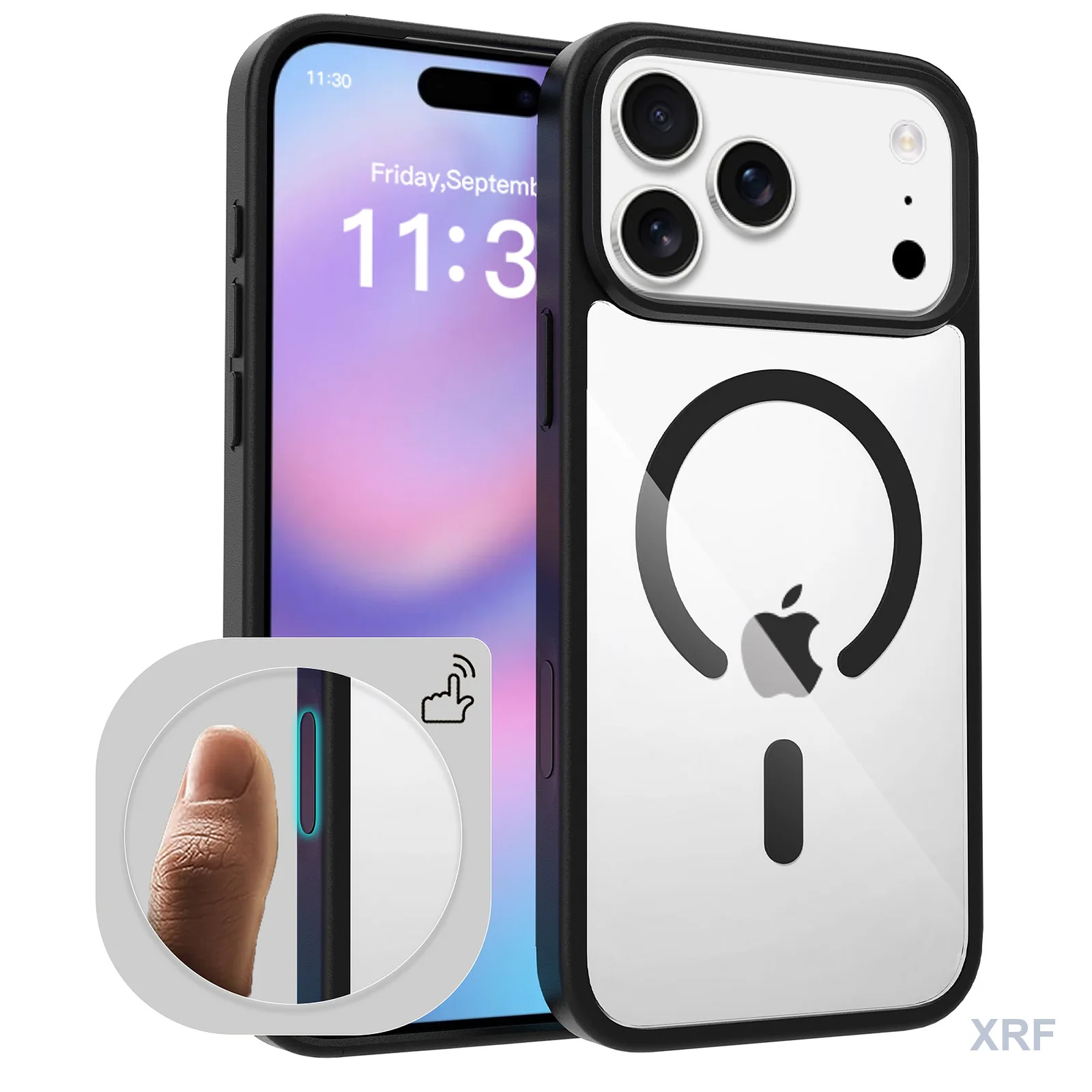 Apple iPhone 17 Pro Max Case Aegis Clear Dual-Layer Magnetic Camera-Control Button wholesale phone case — XRF XRF-IP17PM-003