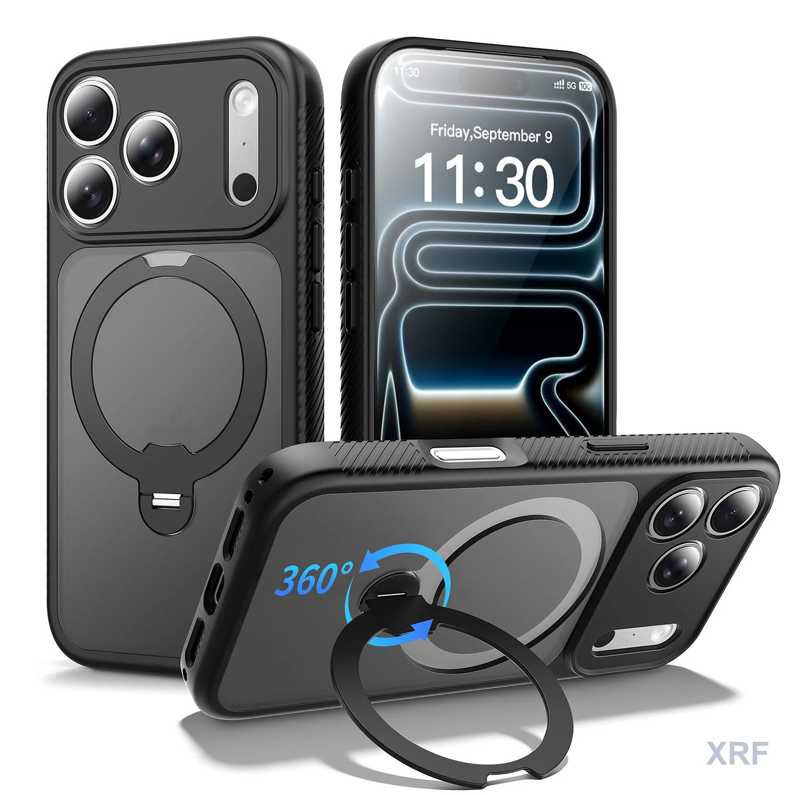 Apple iPhone 18 Pro Case Aegis 360 Dual-Layer 360 Hinge Stand wholesale phone case — XRF XRF-IP18P-020