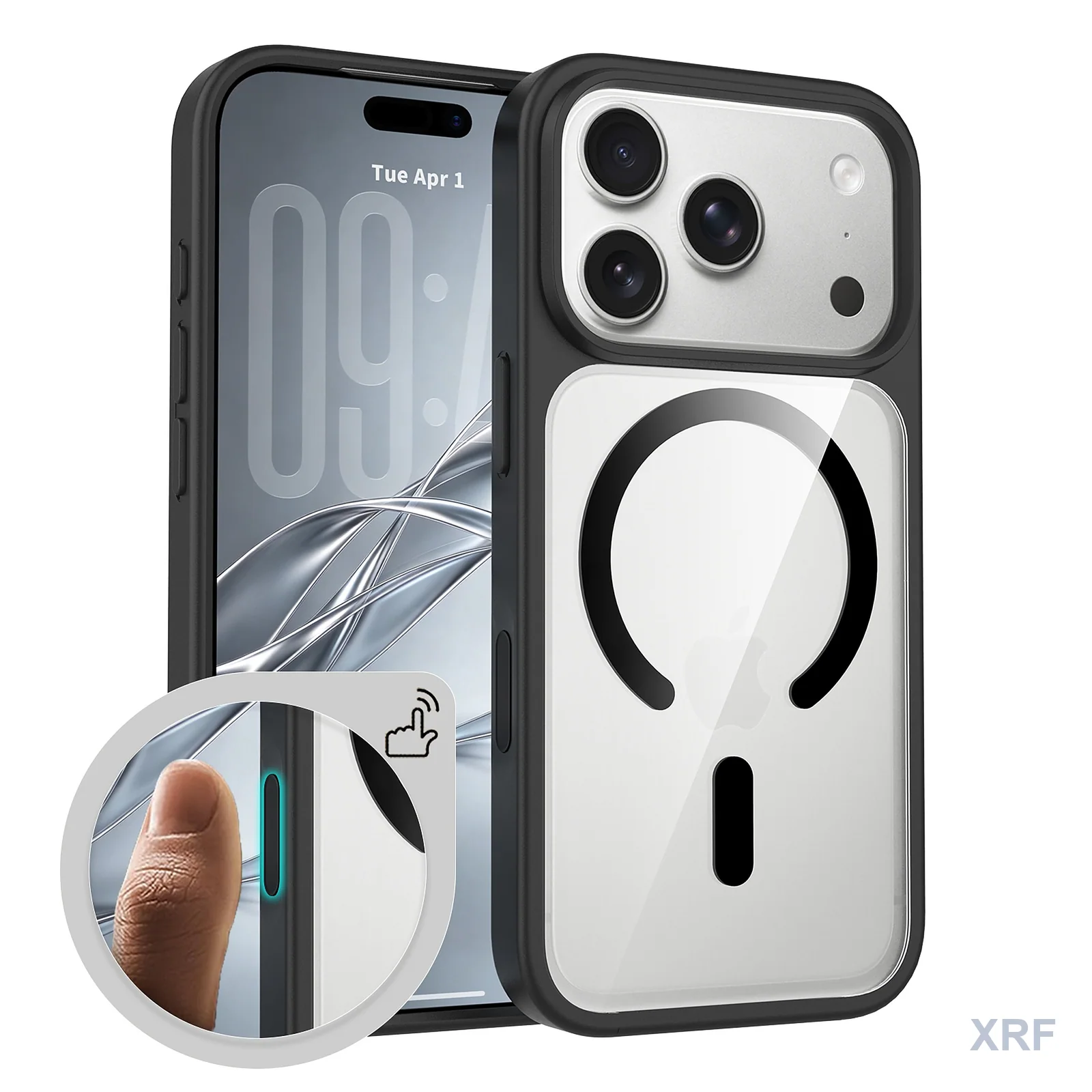 Apple iPhone 18 Pro Case Aegis Clear Dual-Layer Camera Touch-Control Magnetic wholesale phone case — XRF XRF-IP18P-030