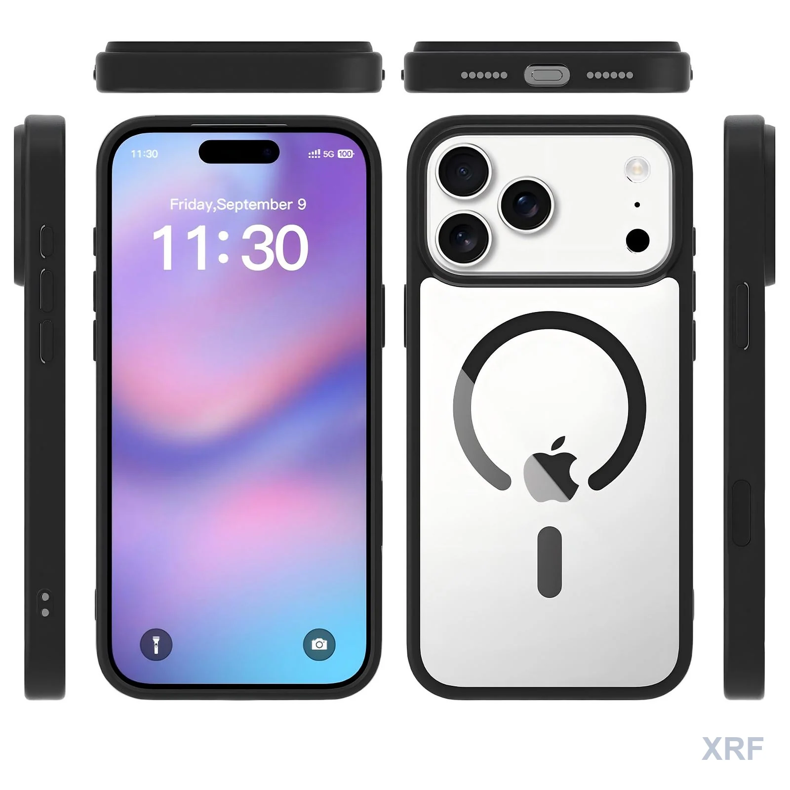 Apple iPhone 18 Pro Max Case Aegis Clear Dual-Layer Magnetic Camera-Control Button wholesale phone case — XRF XRF-IP18PM-010