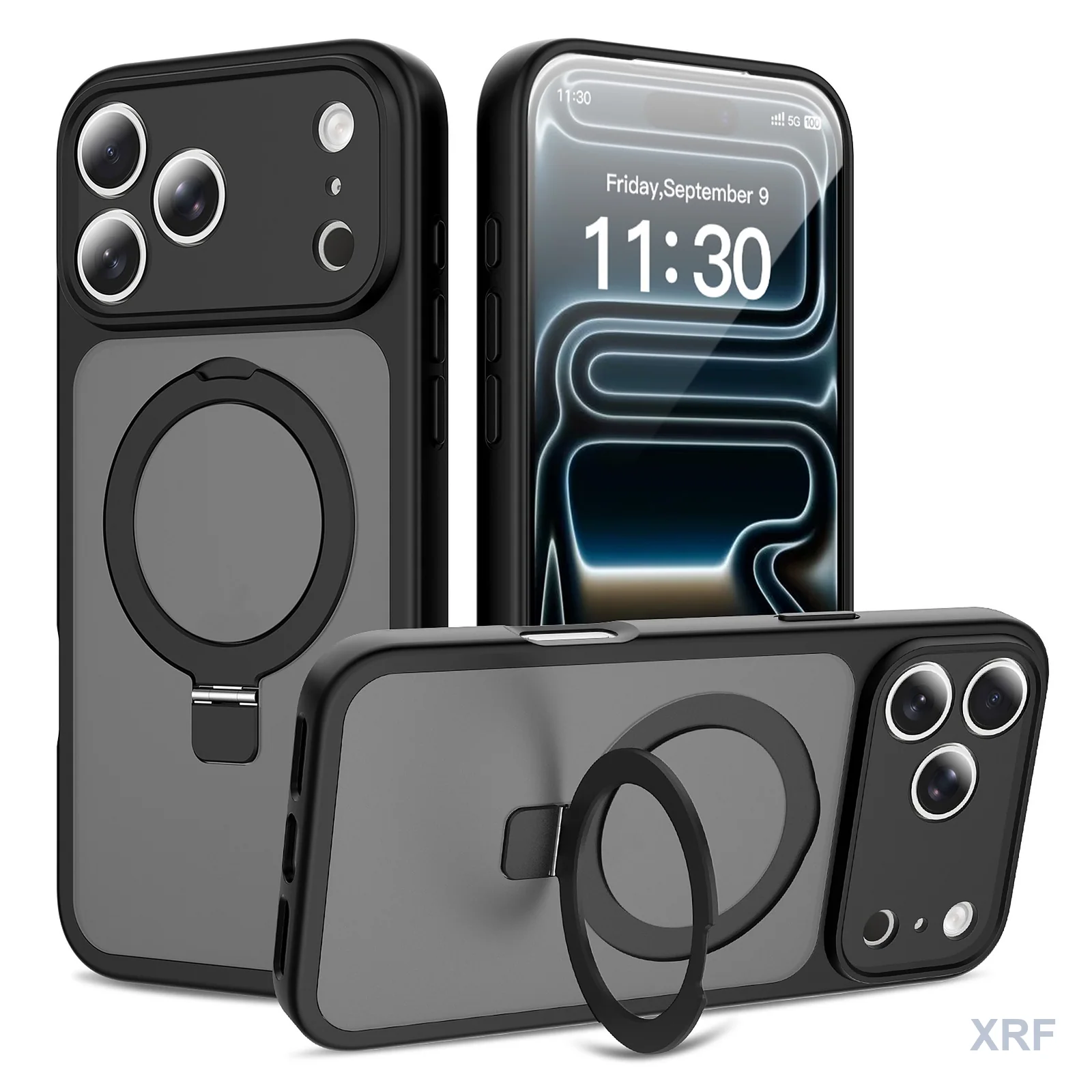 Apple iPhone 18 Pro Max Case Aegis Precision Soft-Touch Matte Blade Kickstand wholesale phone case — XRF XRF-IP18PM-022