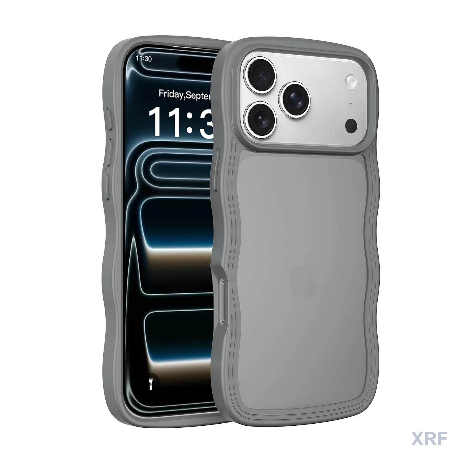 Apple iPhone 18 Pro Max Case Ripple Texture Soft-Touch Matte Dual-Layer wholesale phone case — XRF XRF-IP18PM-035