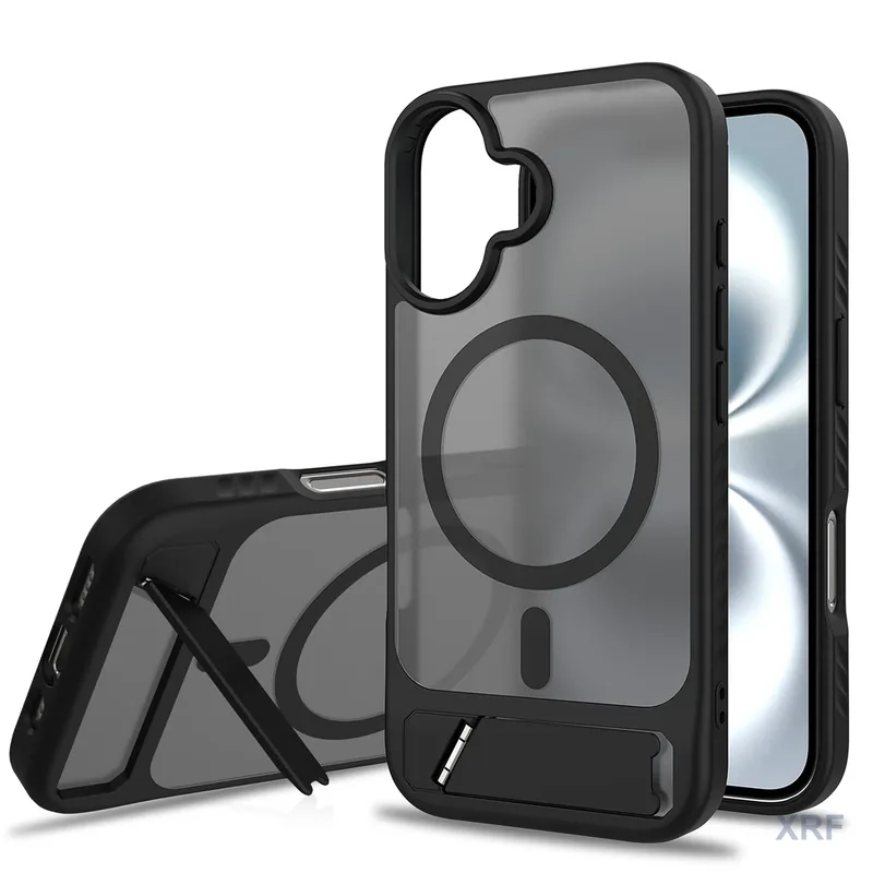 Apple iPhone 16 Case Lumen Soft-Touch Matte Short-Tail Magnetic Tilt Stand wholesale phone case — XRF XRF-IP16-010