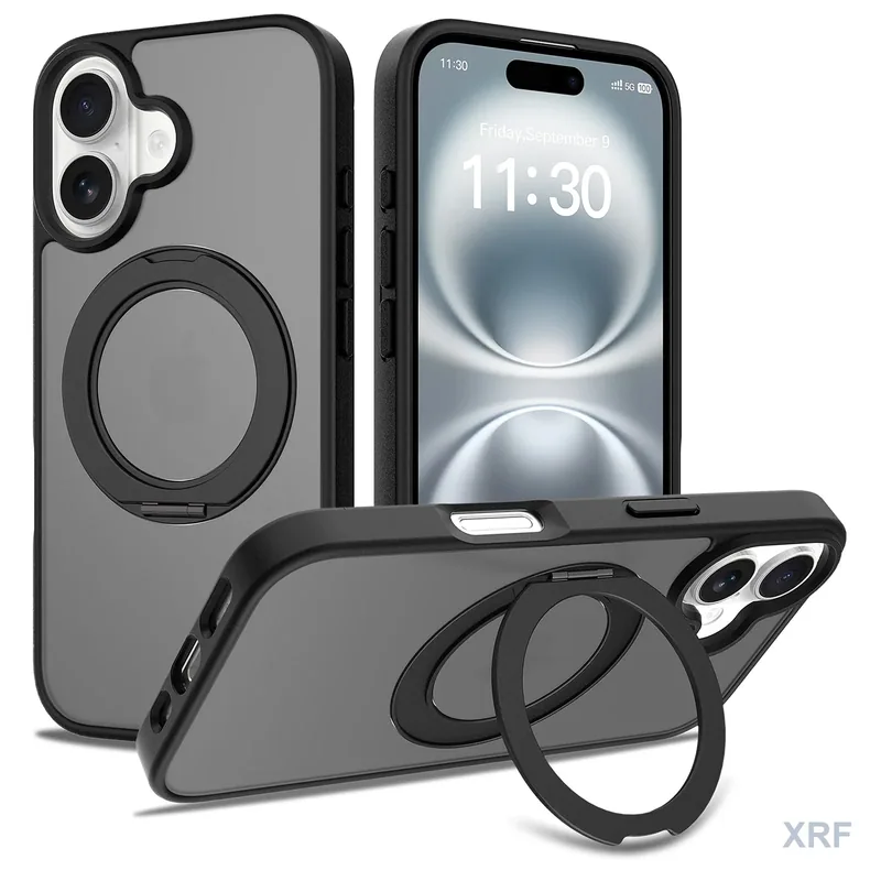 Apple iPhone 16 Case Aegis Soft-Touch Matte Orbit Stand wholesale phone case — XRF XRF-IP16-016