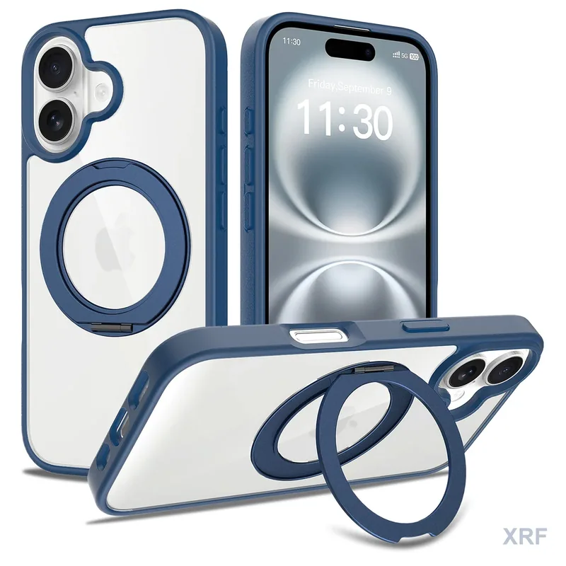 Apple iPhone 16 Case Aegis Clear Orbit Stand wholesale phone case — XRF XRF-IP16-019