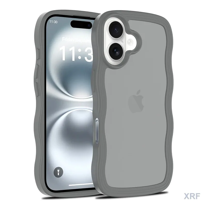 Apple iPhone 16 Case Ripple Texture Soft-Touch Matte Dual-Layer wholesale phone case — XRF XRF-IP16-020