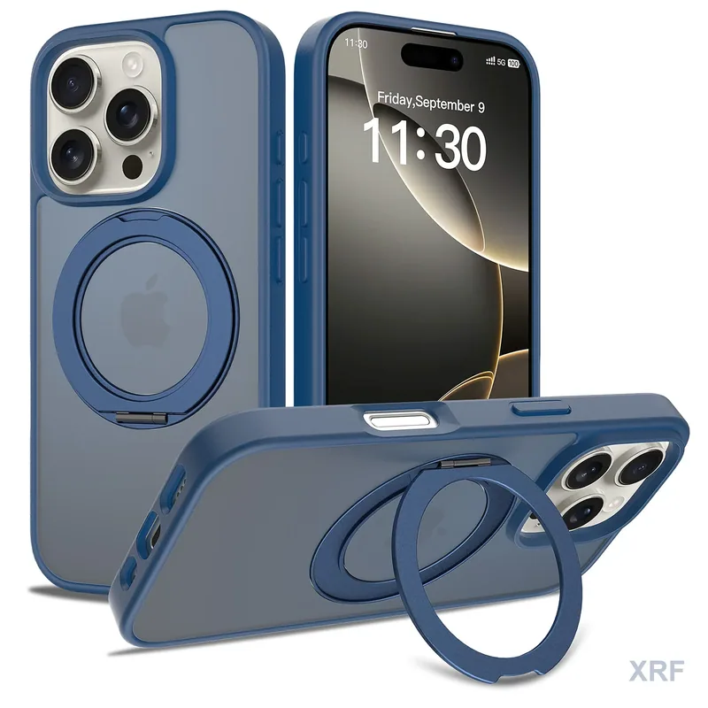 Apple iPhone 16 Pro Case Aegis Soft-Touch Matte Orbit Stand wholesale phone case — XRF XRF-IP16P-011