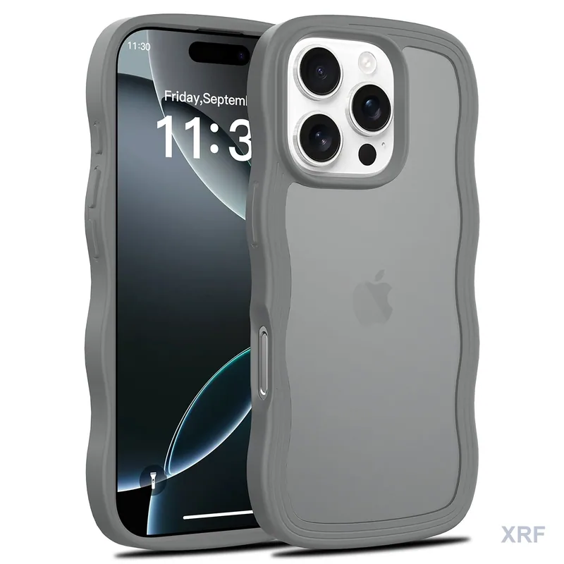 Apple iPhone 16 Pro Case Ripple Texture Soft-Touch Matte Dual-Layer wholesale phone case — XRF XRF-IP16P-018
