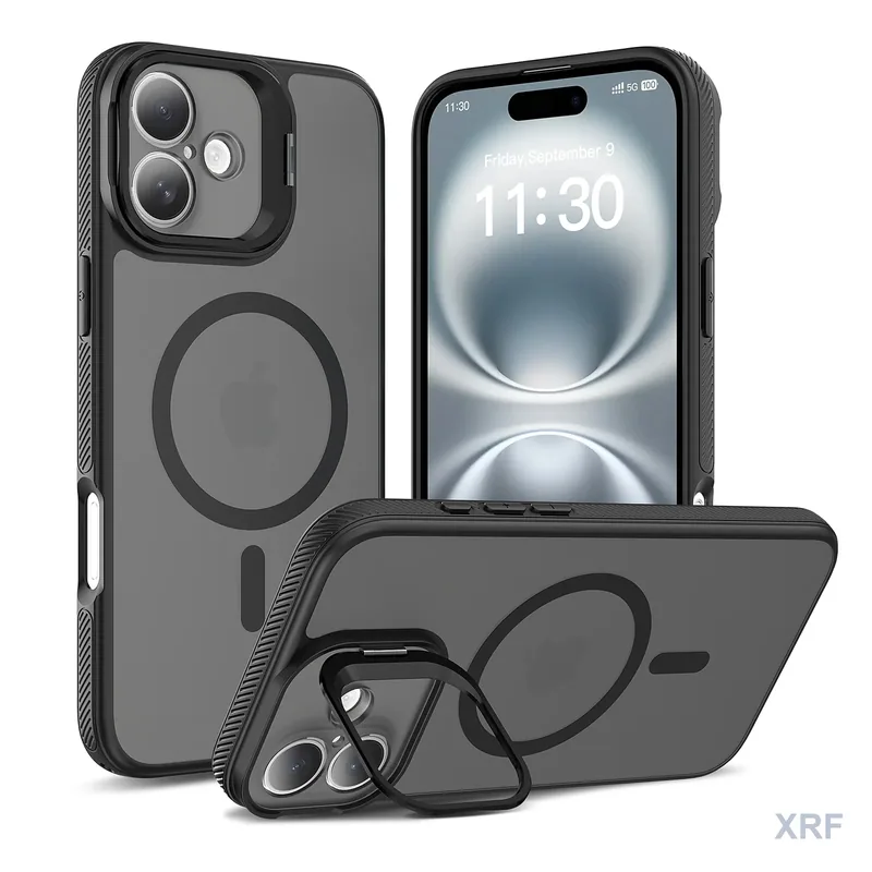Apple iPhone 16 Plus Case Aegis Precision Soft-Touch Matte Magnetic Camera Bracket wholesale phone case — XRF XRF-IP16PL-001