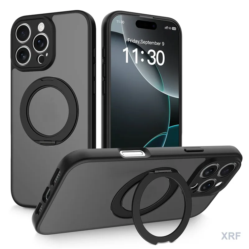 Apple iPhone 16 Pro Max Case Aegis Precision Soft-Touch Matte Orbit Stand wholesale phone case — XRF XRF-IP16PM-003