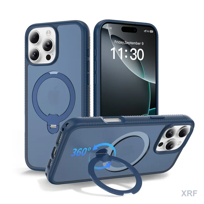 Apple iPhone 16 Pro Max Case Aegis 360 Dual-Layer 360 Hinge Stand wholesale phone case — XRF XRF-IP16PM-005