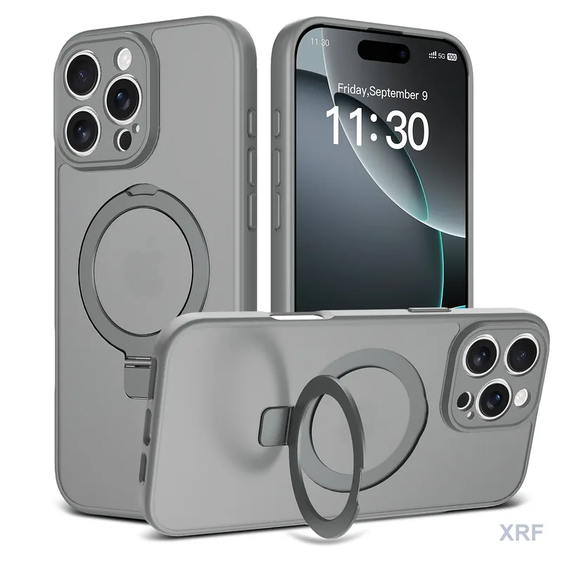 Apple iPhone 16 Pro Max Case Aegis Precision Soft-Touch Matte Blade Kickstand wholesale phone case — XRF XRF-IP16PM-015