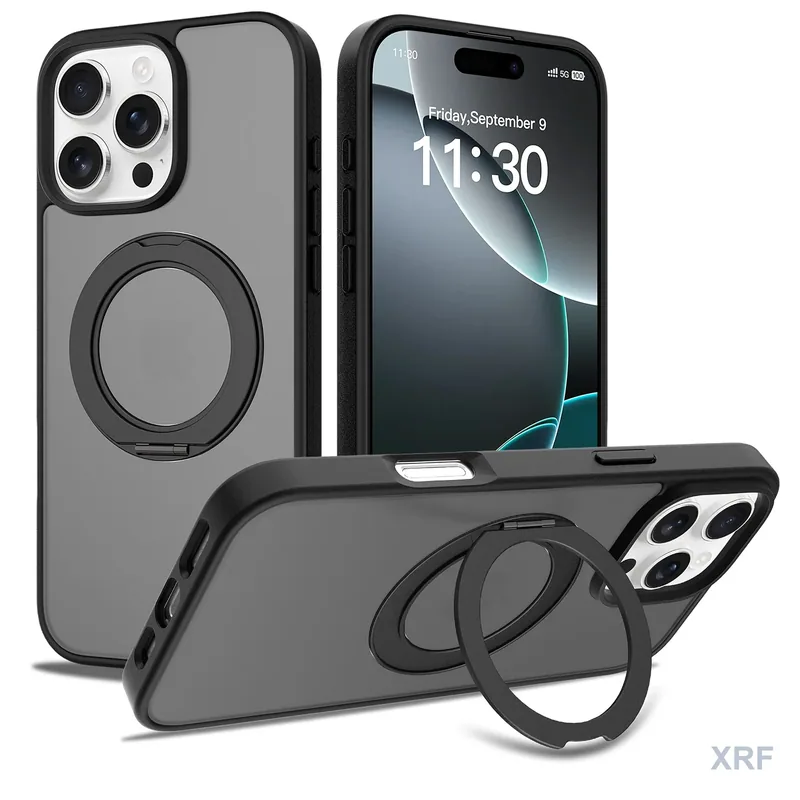 Apple iPhone 16 Pro Max Case Aegis Soft-Touch Matte Orbit Stand wholesale phone case — XRF XRF-IP16PM-019