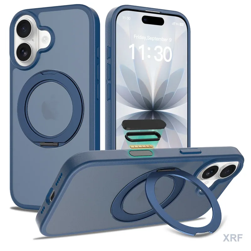 Apple iPhone 17 Case Aegis Soft-Touch Matte Camera-Control Button Orbit Stand wholesale phone case — XRF XRF-IP17-017
