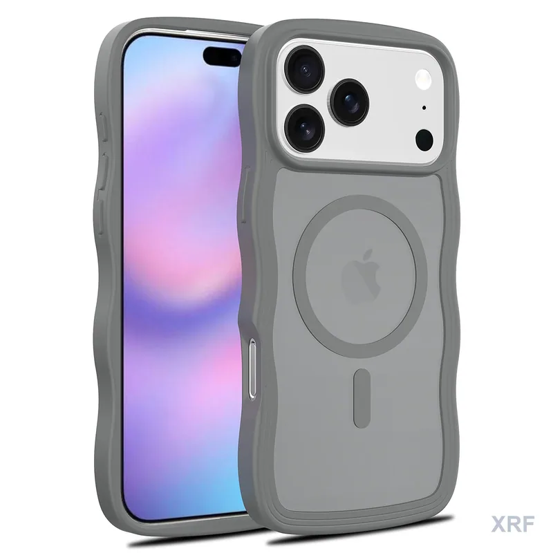 Apple iPhone 17 Pro Max Case Ripple Texture Soft-Touch Matte Dual-Layer Magnetic wholesale phone case — XRF XRF-IP17PM-001