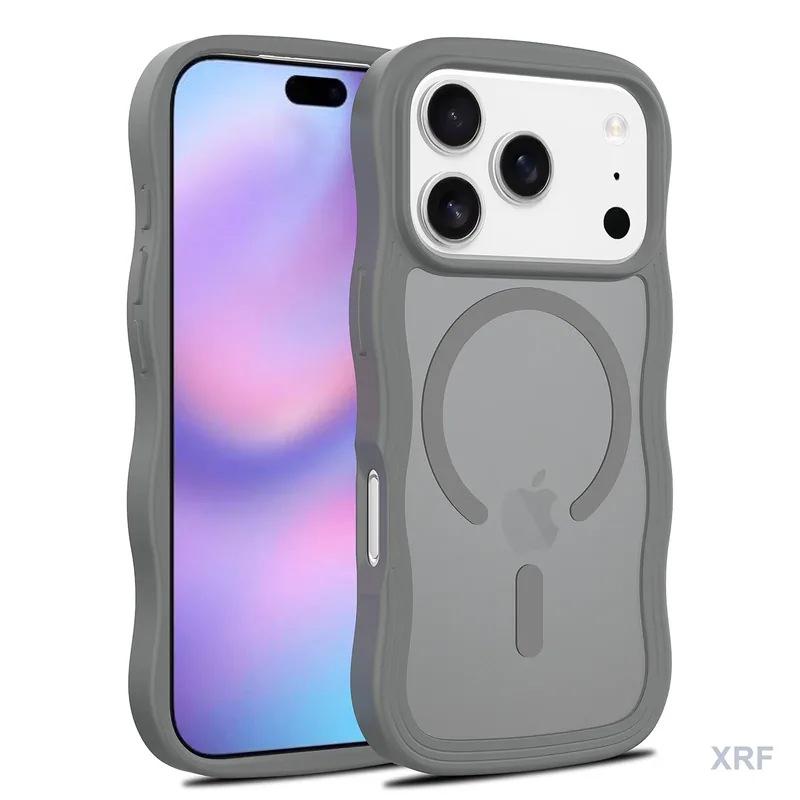 Apple iPhone 18 Pro Case Ripple Texture Soft-Touch Matte Dual-Layer Open-Magnetic wholesale phone case — XRF XRF-IP18P-005