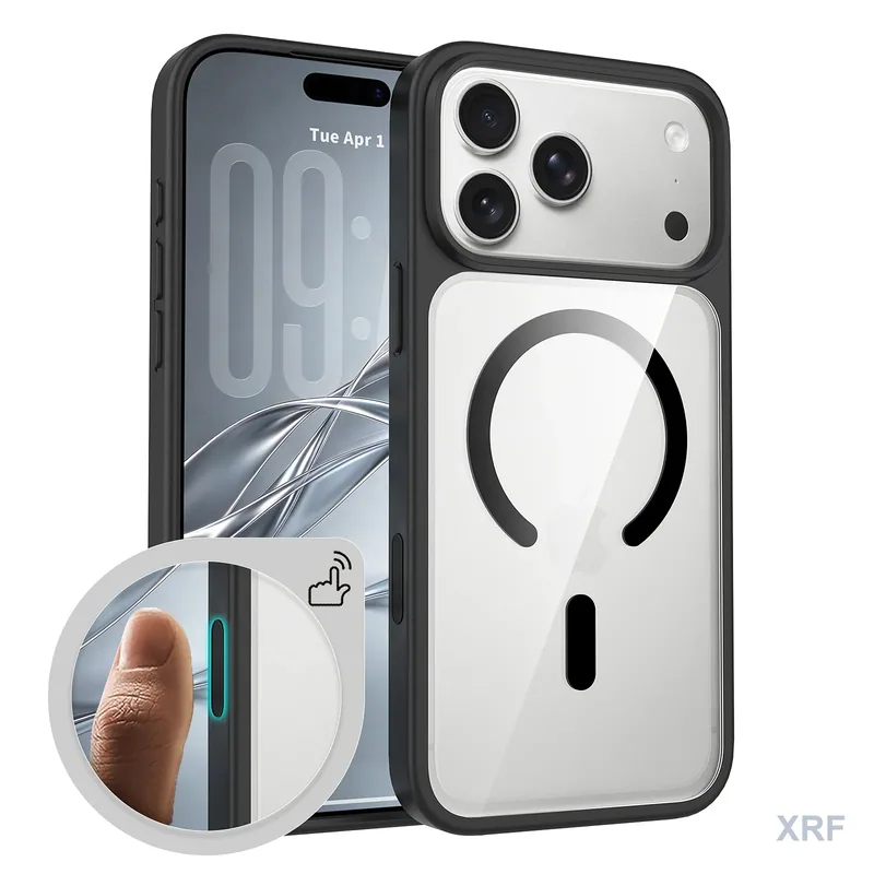 Apple iPhone 18 Pro Max Case Aegis Clear Dual-Layer Camera Touch-Control Magnetic wholesale phone case — XRF XRF-IP18PM-031